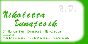 nikoletta dunajcsik business card